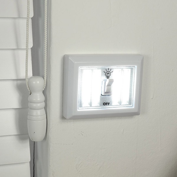 LED 무선 스위치 벽면등 사각 10LED 4라인 비상조명 벽면부착 (392171)