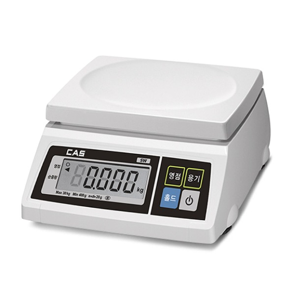 카스 SW-1S 디지털 전자저울 단순 중량 업소용 주방 계량 저울 2kg(0.5g) 400-0077