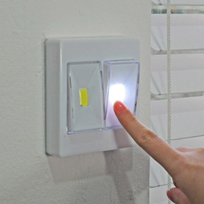 LED 무선 스위치 벽면등 사각 8LED 듀얼 철제벽면 간편부착 (392169)